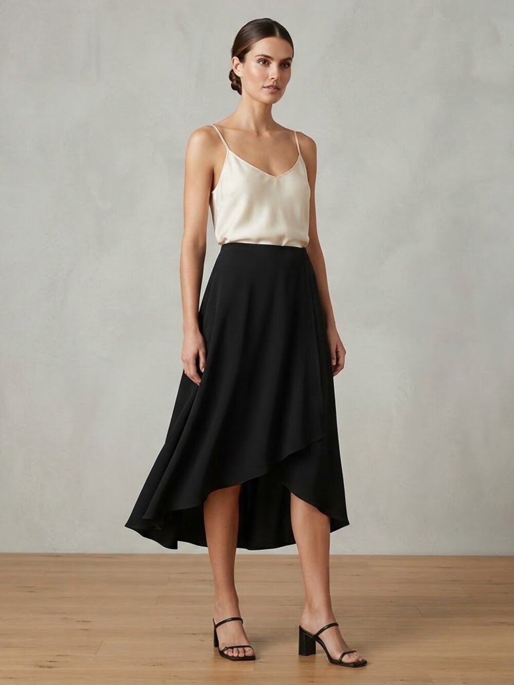 The Limited‎ High Low Midi Black Skirt Sz Small